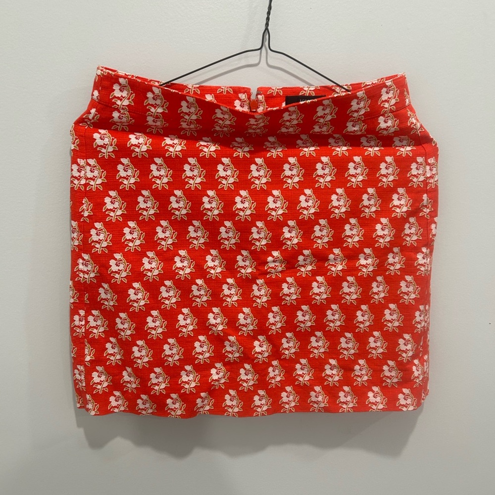 J.Crew Red Floral Skirt - Picture 2 of 5